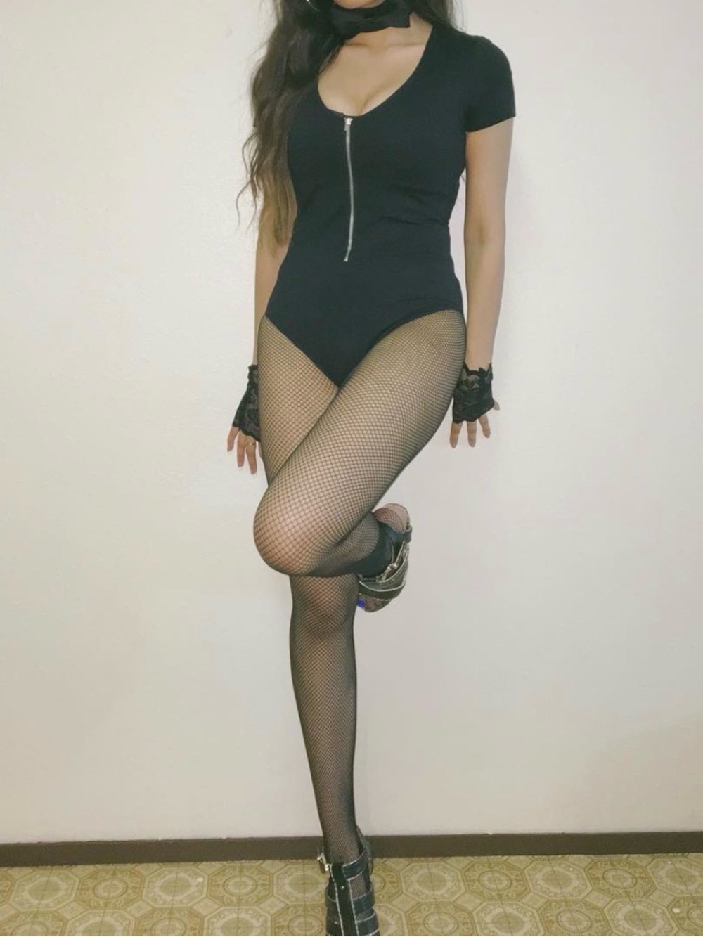 Black Bodysuit with Zipper